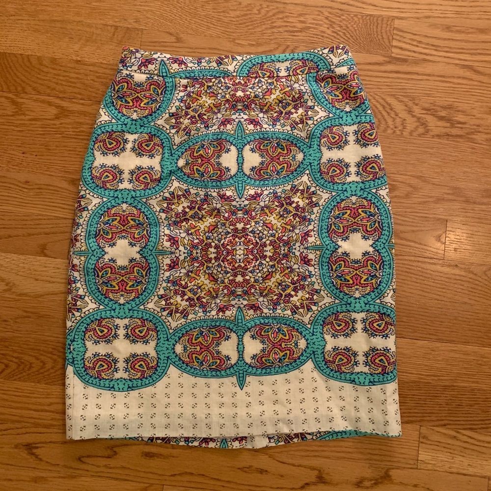 Anthropologie linen pencil skirt